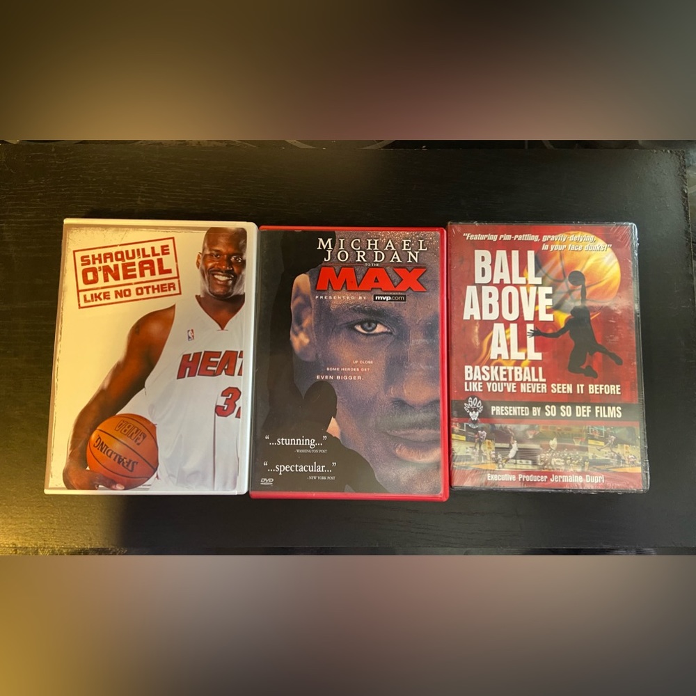 3 Basketball DVDs-Jordan/O’Neal -Ready for March Madness.”Ball Above All” is new